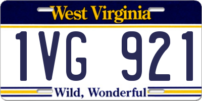 WV license plate 1VG921