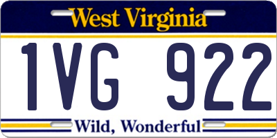 WV license plate 1VG922