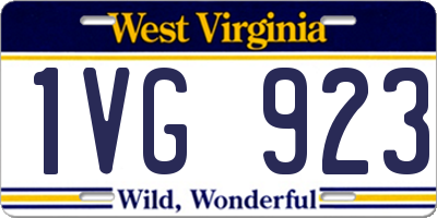 WV license plate 1VG923