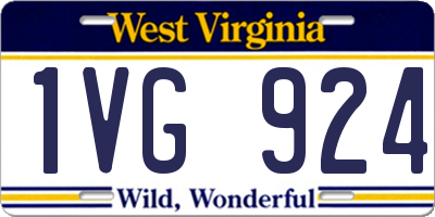 WV license plate 1VG924