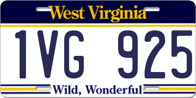 WV license plate 1VG925