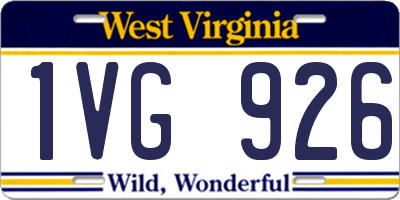 WV license plate 1VG926