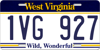 WV license plate 1VG927