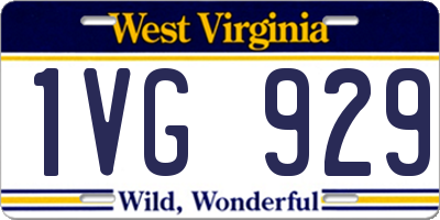 WV license plate 1VG929