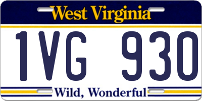 WV license plate 1VG930