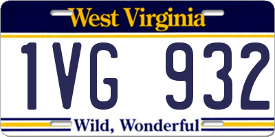 WV license plate 1VG932