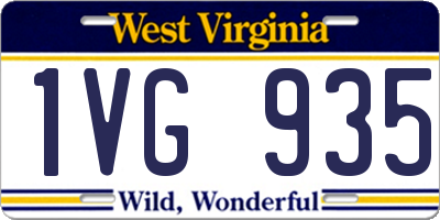 WV license plate 1VG935