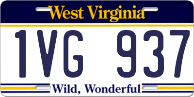 WV license plate 1VG937