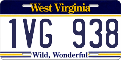 WV license plate 1VG938