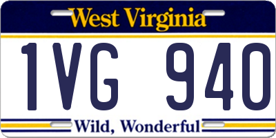 WV license plate 1VG940