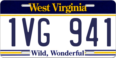 WV license plate 1VG941