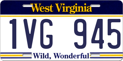 WV license plate 1VG945