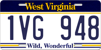 WV license plate 1VG948