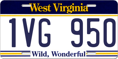 WV license plate 1VG950