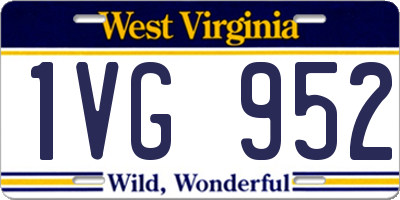 WV license plate 1VG952