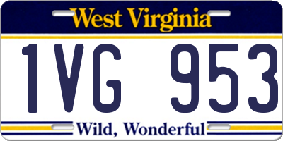 WV license plate 1VG953