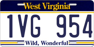 WV license plate 1VG954