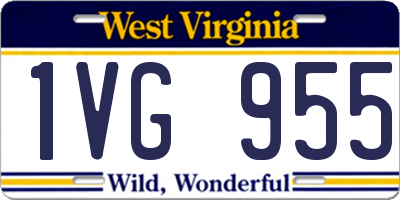 WV license plate 1VG955