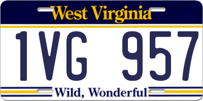 WV license plate 1VG957