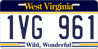 WV license plate 1VG961