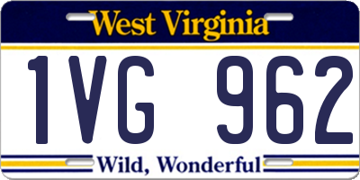WV license plate 1VG962