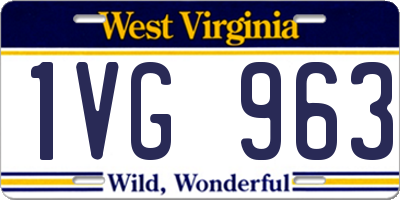 WV license plate 1VG963