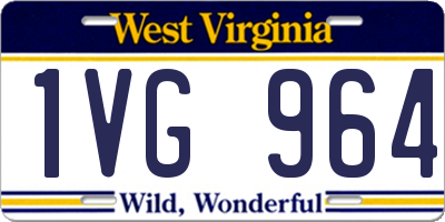 WV license plate 1VG964