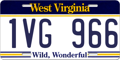 WV license plate 1VG966