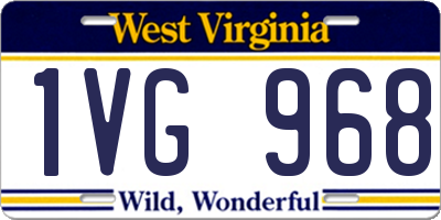 WV license plate 1VG968