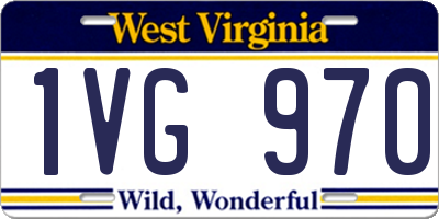 WV license plate 1VG970