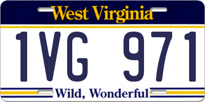 WV license plate 1VG971