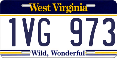 WV license plate 1VG973