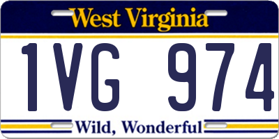 WV license plate 1VG974