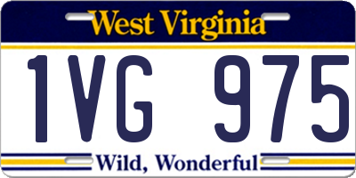 WV license plate 1VG975