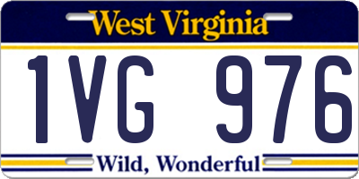 WV license plate 1VG976