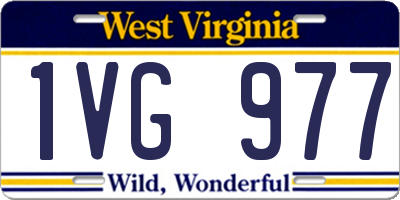 WV license plate 1VG977