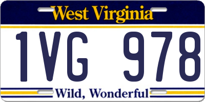 WV license plate 1VG978