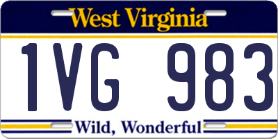 WV license plate 1VG983