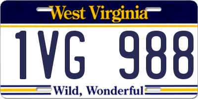 WV license plate 1VG988