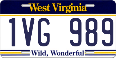 WV license plate 1VG989