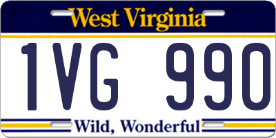 WV license plate 1VG990