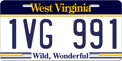 WV license plate 1VG991