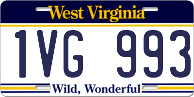 WV license plate 1VG993