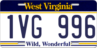 WV license plate 1VG996
