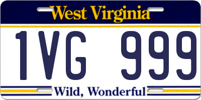 WV license plate 1VG999