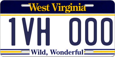 WV license plate 1VH000