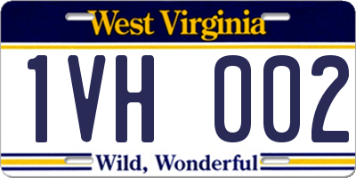 WV license plate 1VH002