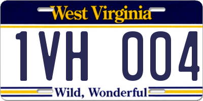 WV license plate 1VH004