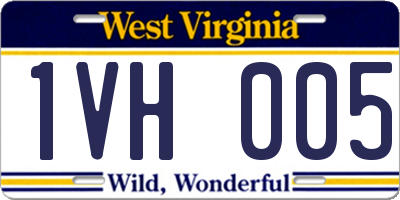 WV license plate 1VH005