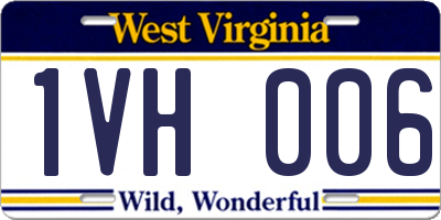 WV license plate 1VH006